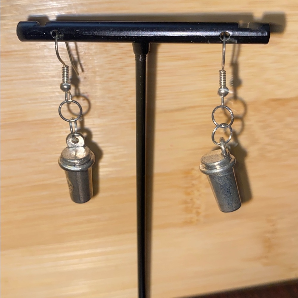 Silver Coffee Cup dangling  Earrings women's dropped  Earrings